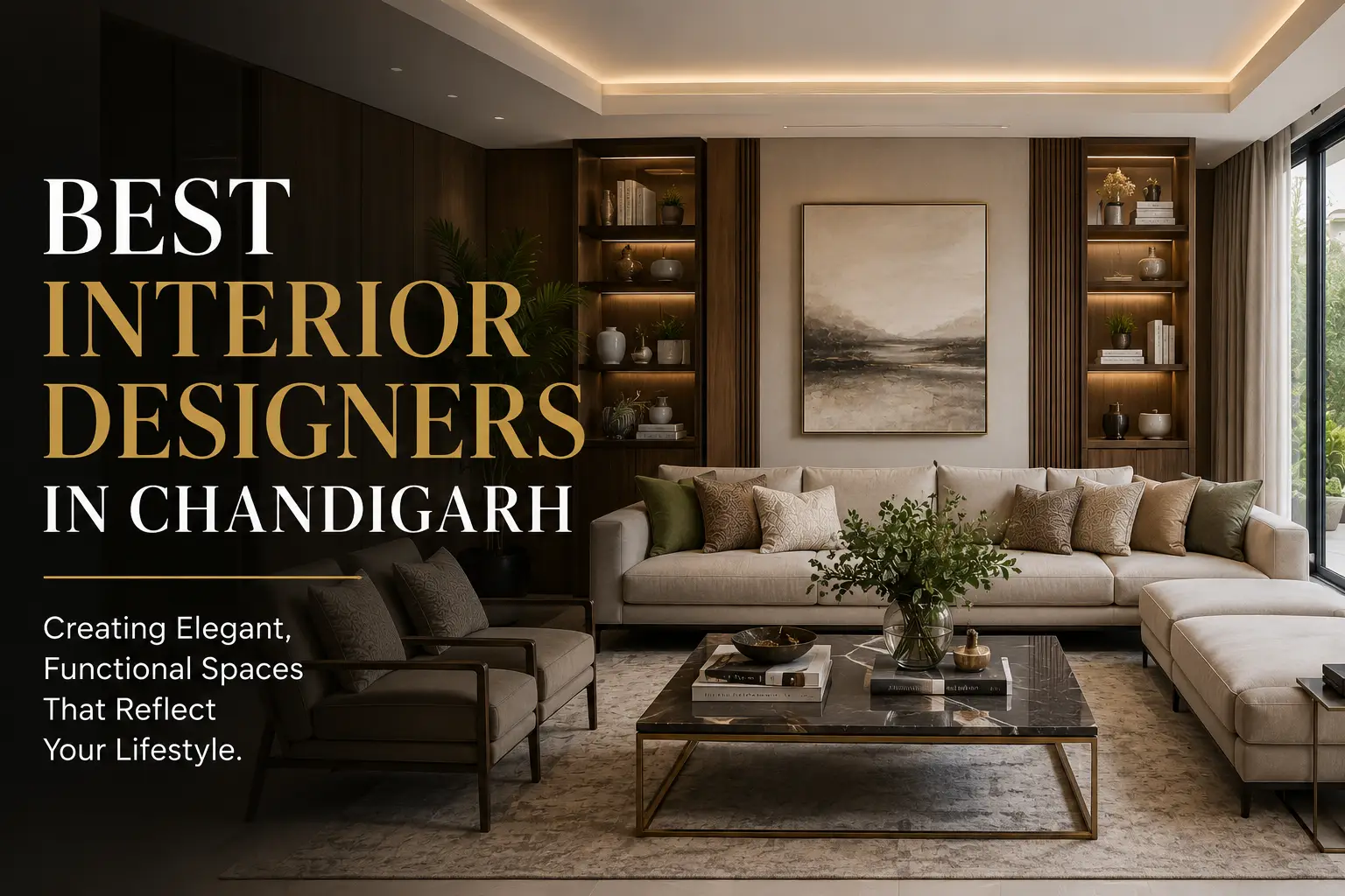 Best interior designers in Chandigarh creating elegant and functional luxury living room interiors