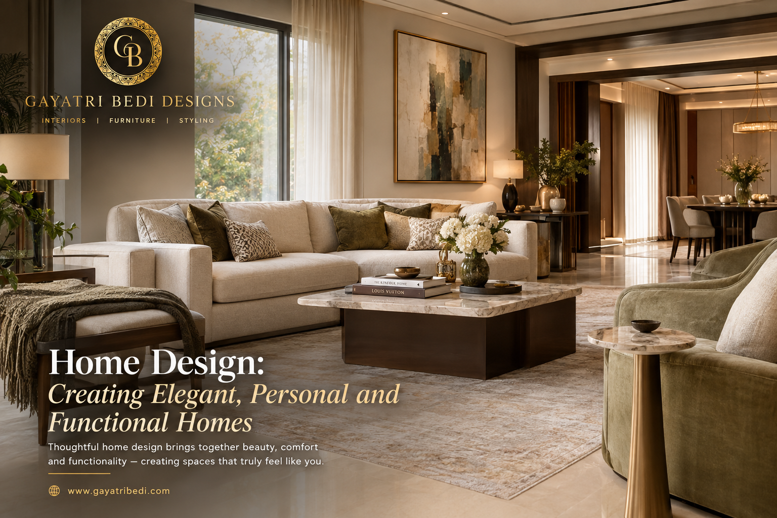 Home design Chandigarh by Gayatri Bedi Designs featuring an elegant and functional luxury living room