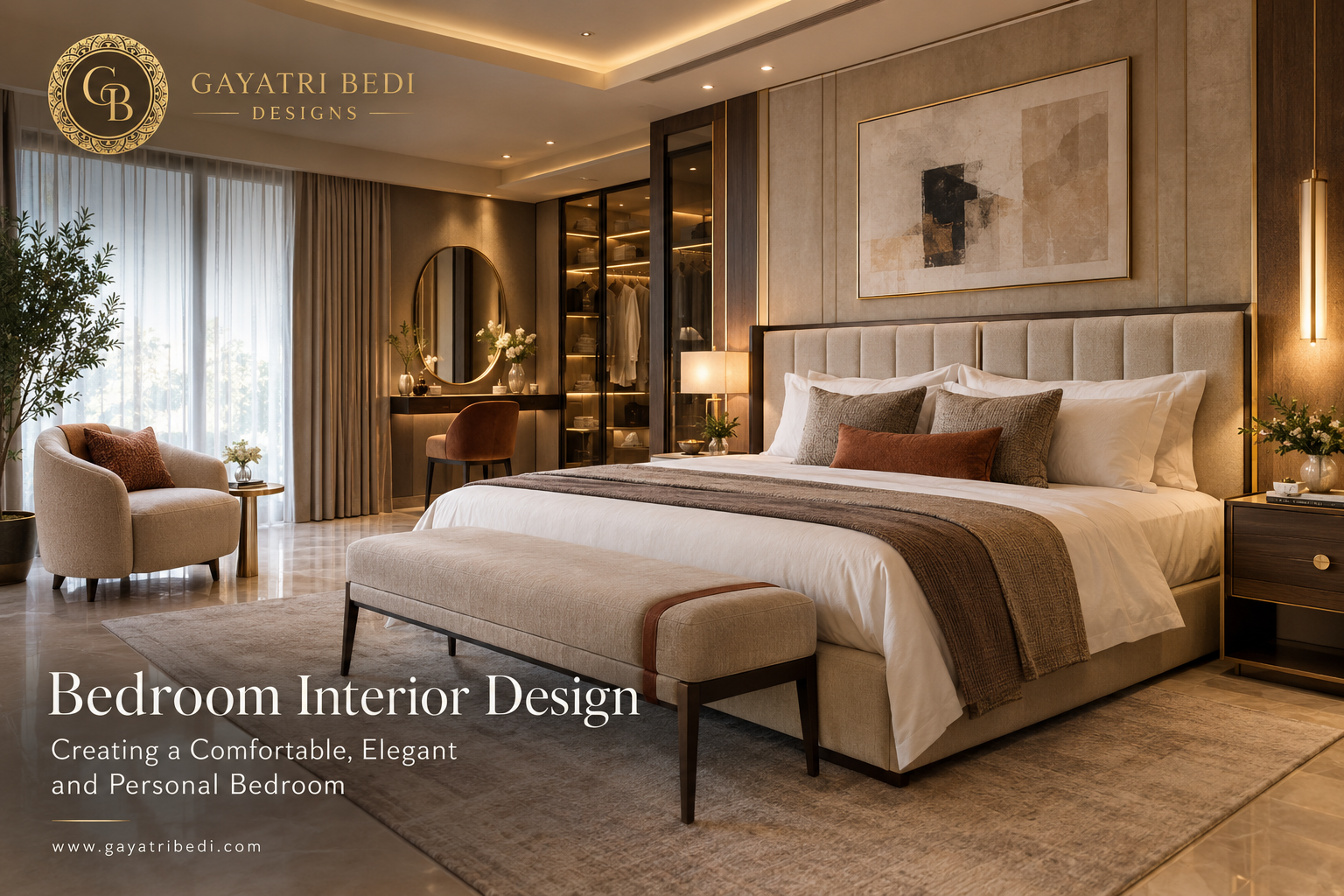 Bedroom Interior Design by Gayatri Bedi Designs