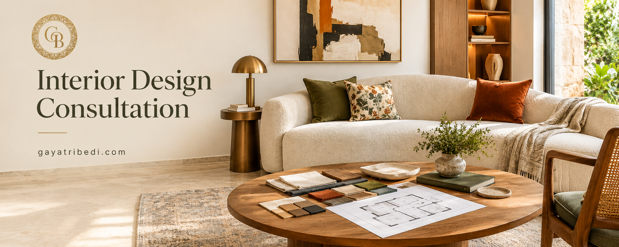 Interior Design Consultation by Gayatri Bedi Designs featuring elegant living room interiors and furniture planning.